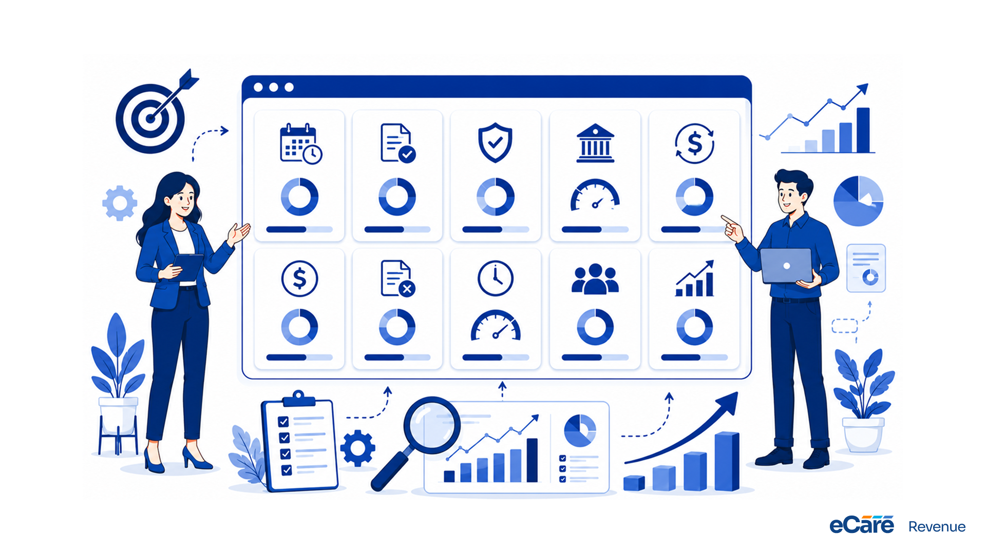 The 10 revenue cycle KPIs with their 2026 target ranges