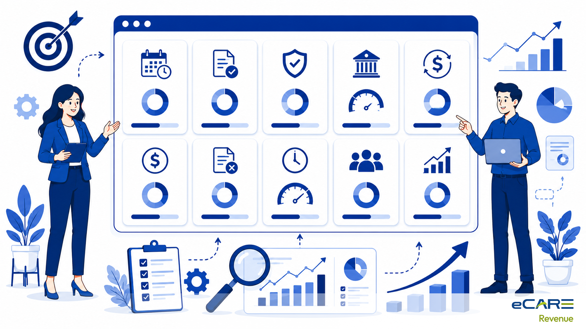 The 10 revenue cycle KPIs with their 2026 target ranges